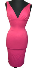 Dolce & Gabbana D&G pink pencil sexy plunge V neck bustier dress IT40 UK8 US4