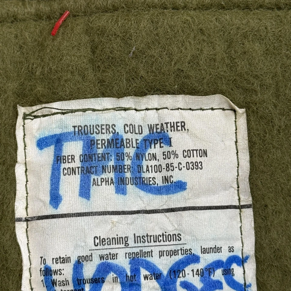 Vintage Alpha Industries Pants Mens X-Large M-1950 Cold Weather Military 80s - Image 4 of 4