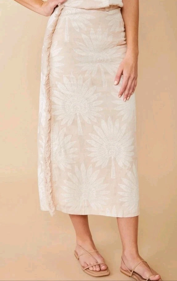 New $168 Spartina Kaden Linen Callawassie Palmetto Tan Skirt Size 10
Opens in a new window or tab