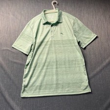 Tommy Bahama IslandZone Men  s Polo Shirt Size M Green Striped Performance Golf