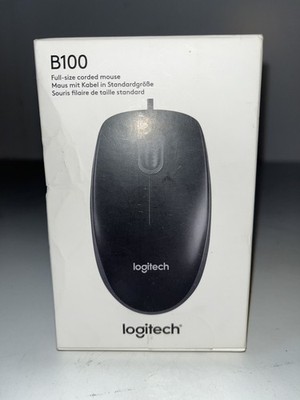 Logitech B100 Kabelgebundene USB Maus 3 Tasten Optisches Tracking Beidhändig PC 