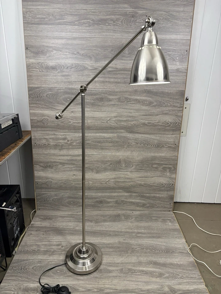 Vintage IKEA Barometer Floor Lamp Polished Nickel Architectural MCM Mid Century - Image 2 of 4