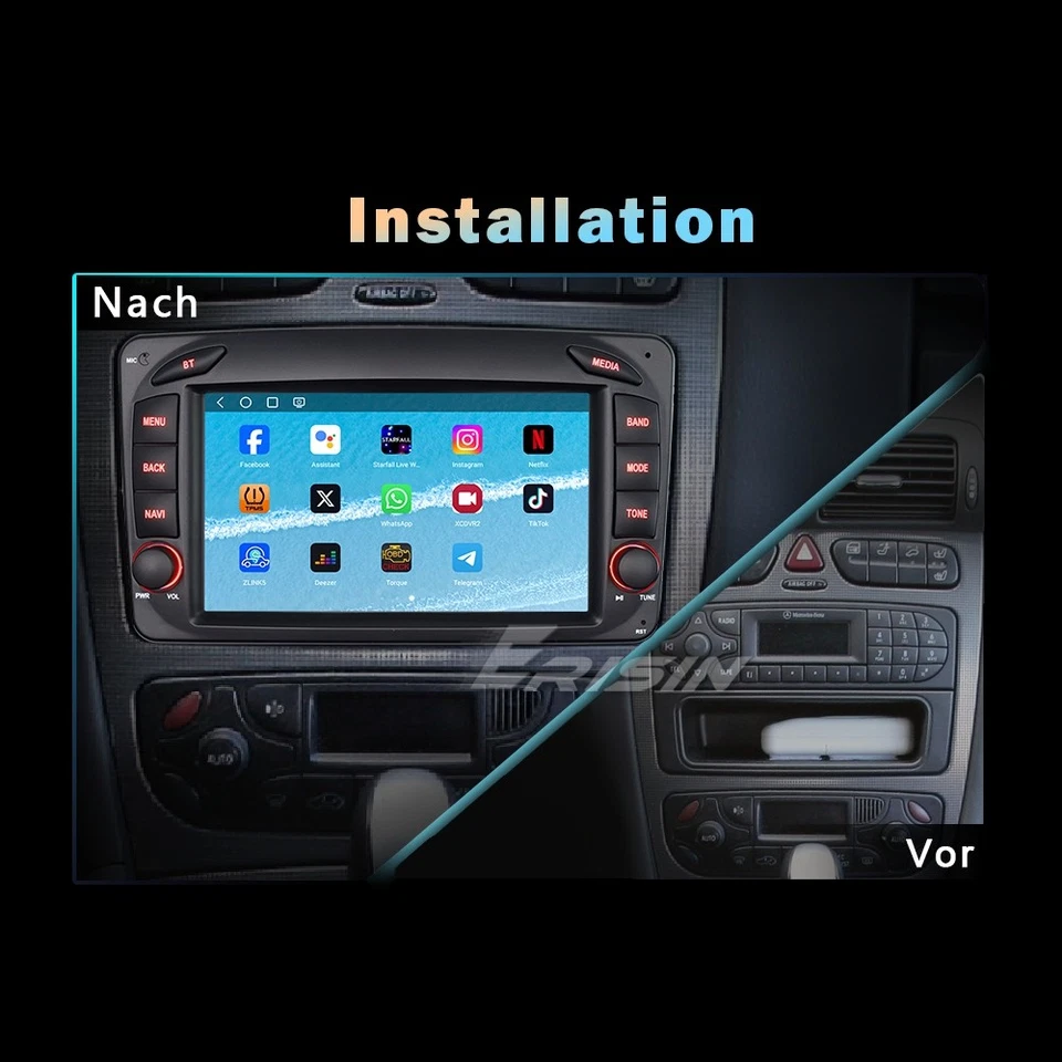 Qualcomm 128GB Android 14 Autoradio Mercedes C/G/CLK Klasse W203 W209 Viano Vito - Bild 3 von 4