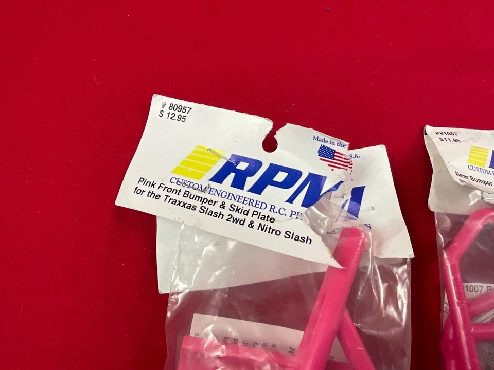 RPM TRAXXAS SLASH 2WD FRONT + REAR PINK BUMPERS BUMPER 80957 81007 XL5 VXL  - Image 2 of 3