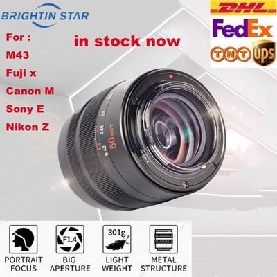 Brightin Star 50mm F1.4 II Large Aperture APS-C MF Lens For Canon Sony Fuji M43