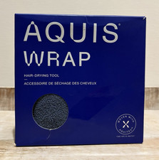 Aquis Soft Quick-Dry Hair Towel Wrap, Blue AquiteX, Standard, Button Loop