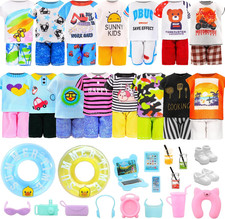 36 PCS Boy Doll Travel Outfits for 4-6 Inch Doll Include 20 PCS Top