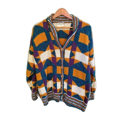 Vintage 90s SIRDAR handknit grandpa cardigan