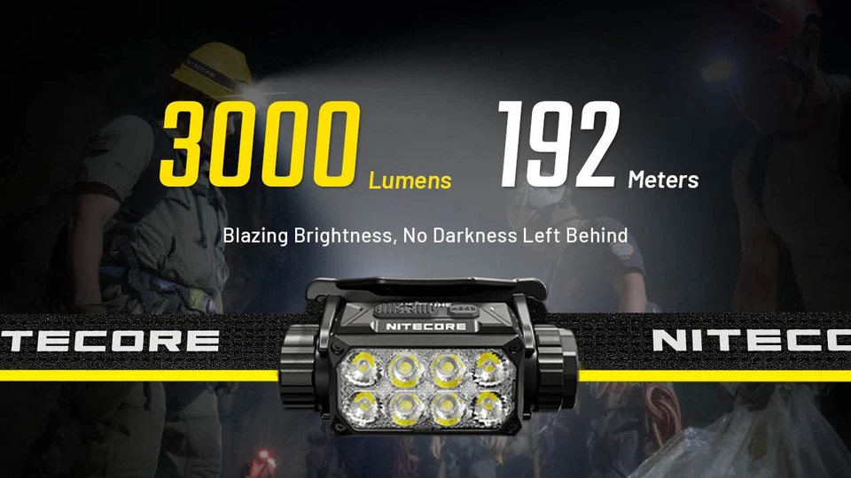 Nitecore HC75 UHE 3000 Lumen USB-C Rechargeable Zoomable Work Headlamp - Image 3 of 4