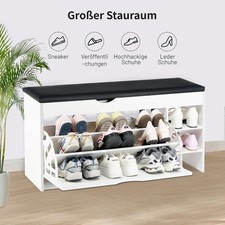 Modern Schuhschrank Schuhregal Flurschrank 100 cm mit Klapptür Platzsparend Weiß