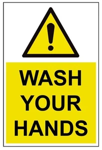 Wash Your Hands Self Adhesive Warning Sticker