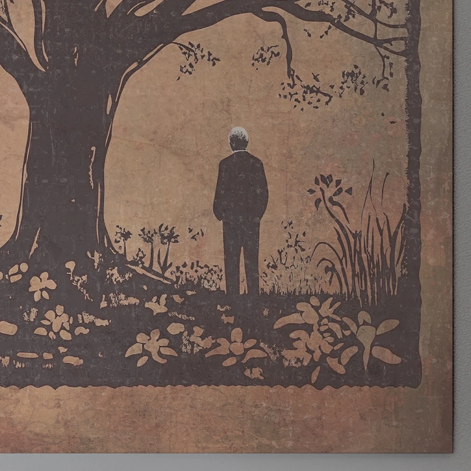 Arte de pared con flores vintage ÁRBOL DE LA VIDA, decoración botánica hombre naturaleza, bosque floral Foto 3 de 4