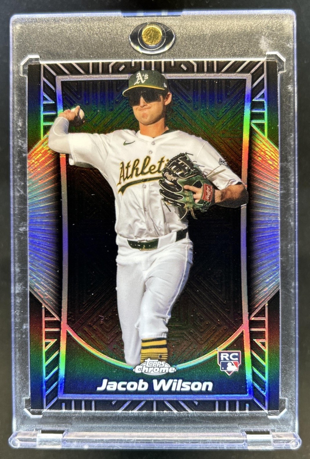 2025 Topps Chrome Jacob Wilson Shadow Etch RC Rookie #SE-11 Athletics