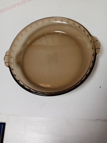 Lot Of 2 Pyrex 9" Amber Brown Glass Fluted Pie Pan #229 Deep Dish Plate