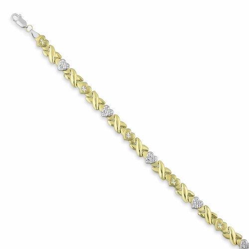 Collana Cuori e Baci Diamanti 18" Legata 1/10° Oro Giallo 10k XOXO - Foto 3 di 4