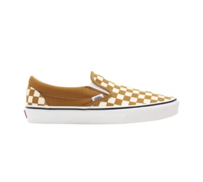 Vans Damen UK 3,5 klassische Slipper Turnschuhe Schachbrettmuster - goldbraun