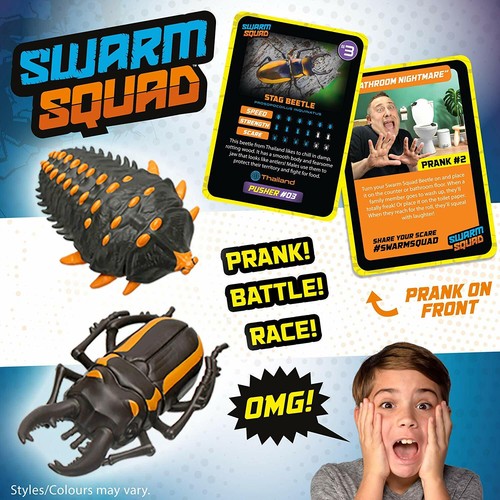 SWARM SQUAD STAG & TRILOBITE BEETLE elektronische motorisierte Action Bugs Streichkarten - Bild 3 von 3