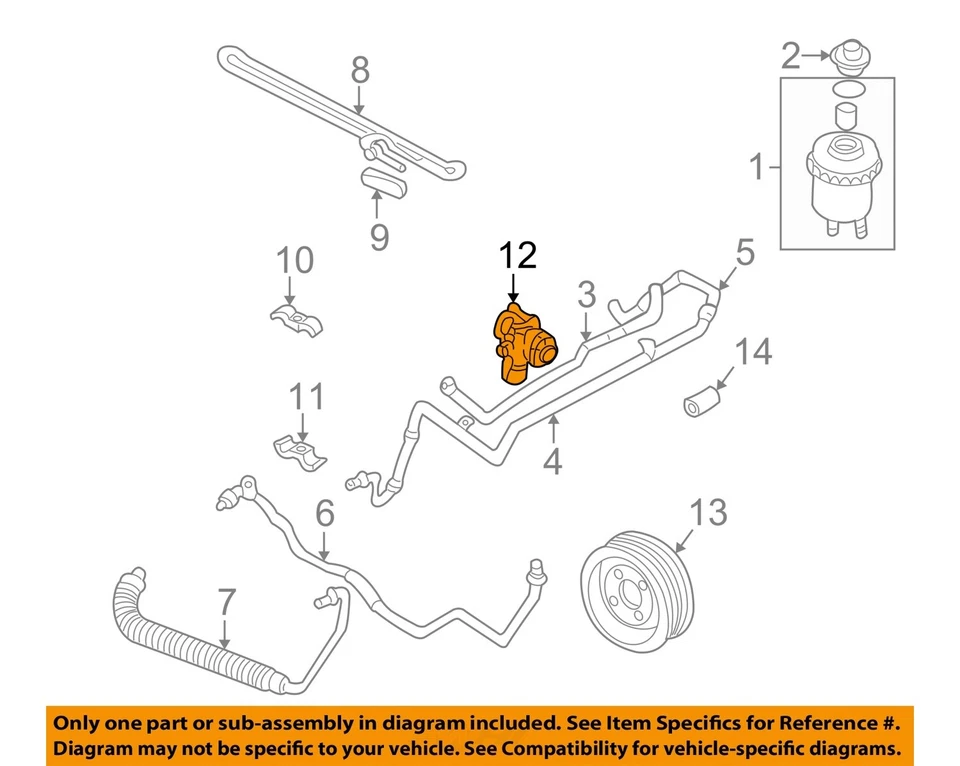 Used Power Steering Pump fits: 2001 Volkswagen Eurovan engine ID AXK Grade A Foto 3 de 4