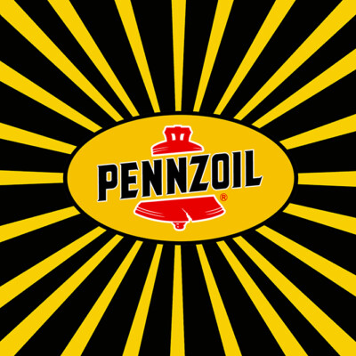 Vintage Pennzoil oil company log reproduction steel sign 