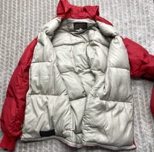Vintage Eddie Bauer Red Quilted Premium Goose Down Puffer Jacket