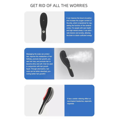 Electric Vibration Hair Growth Comb Massager Red Light Therapy Massage Brush AU - Picture 2 of 12
