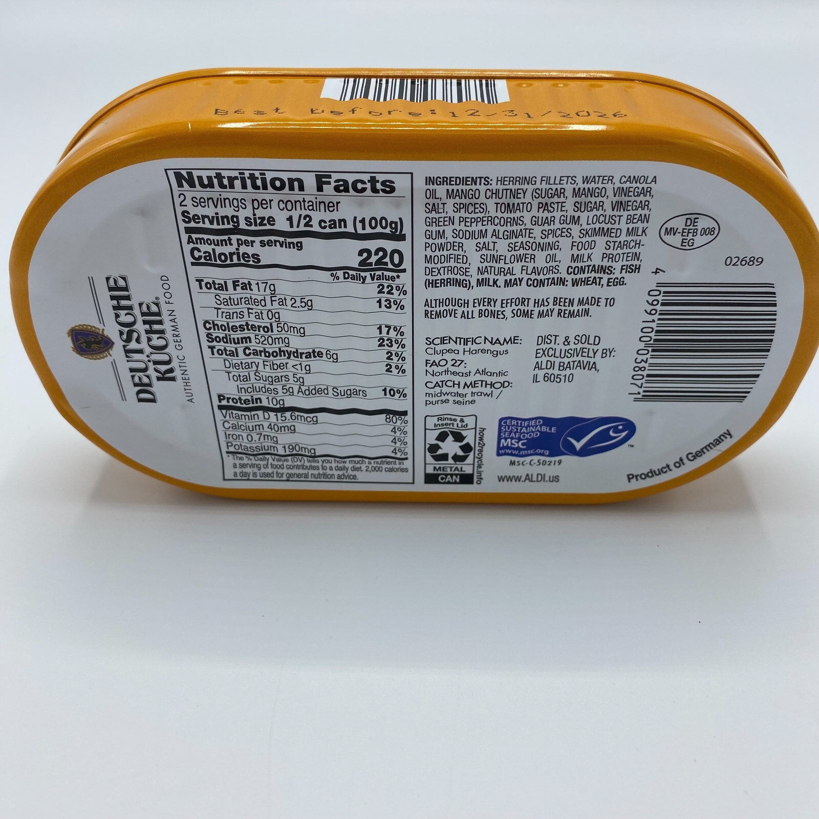 Fish Herring Fillets In Mango, Tomato or Curry Sauce Canned Food