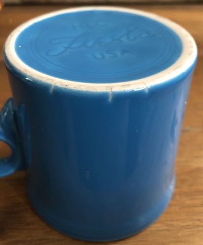 Fiesta Ware Coffee Cup Mug Tom & Jerry Handle Homer Laughlin HLC Blue - Picture 8 of 8