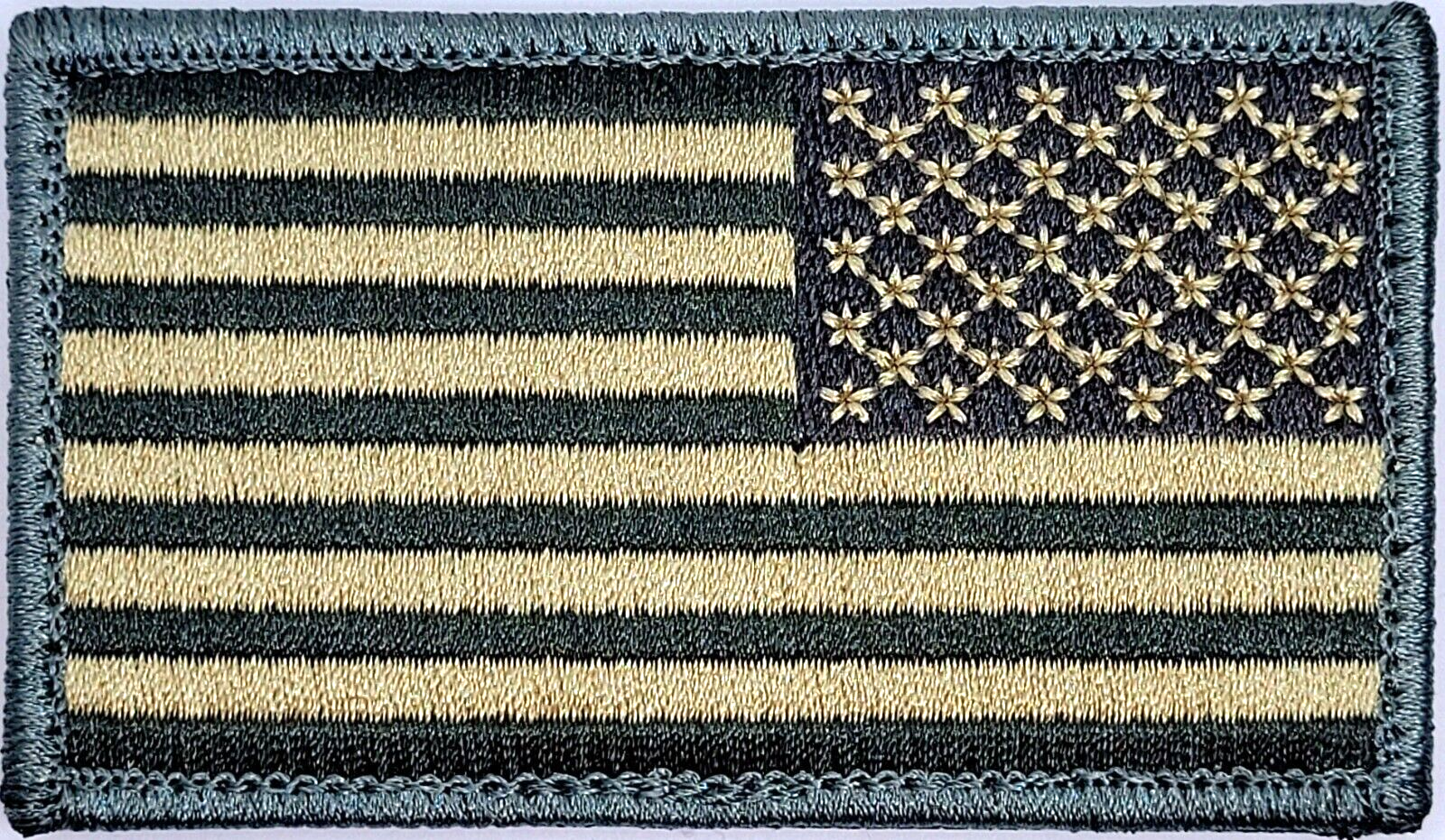 USA Reverse Flag Tactical Patch ACU Light Grey 3.25x1.75 Inch 5C Embroidered