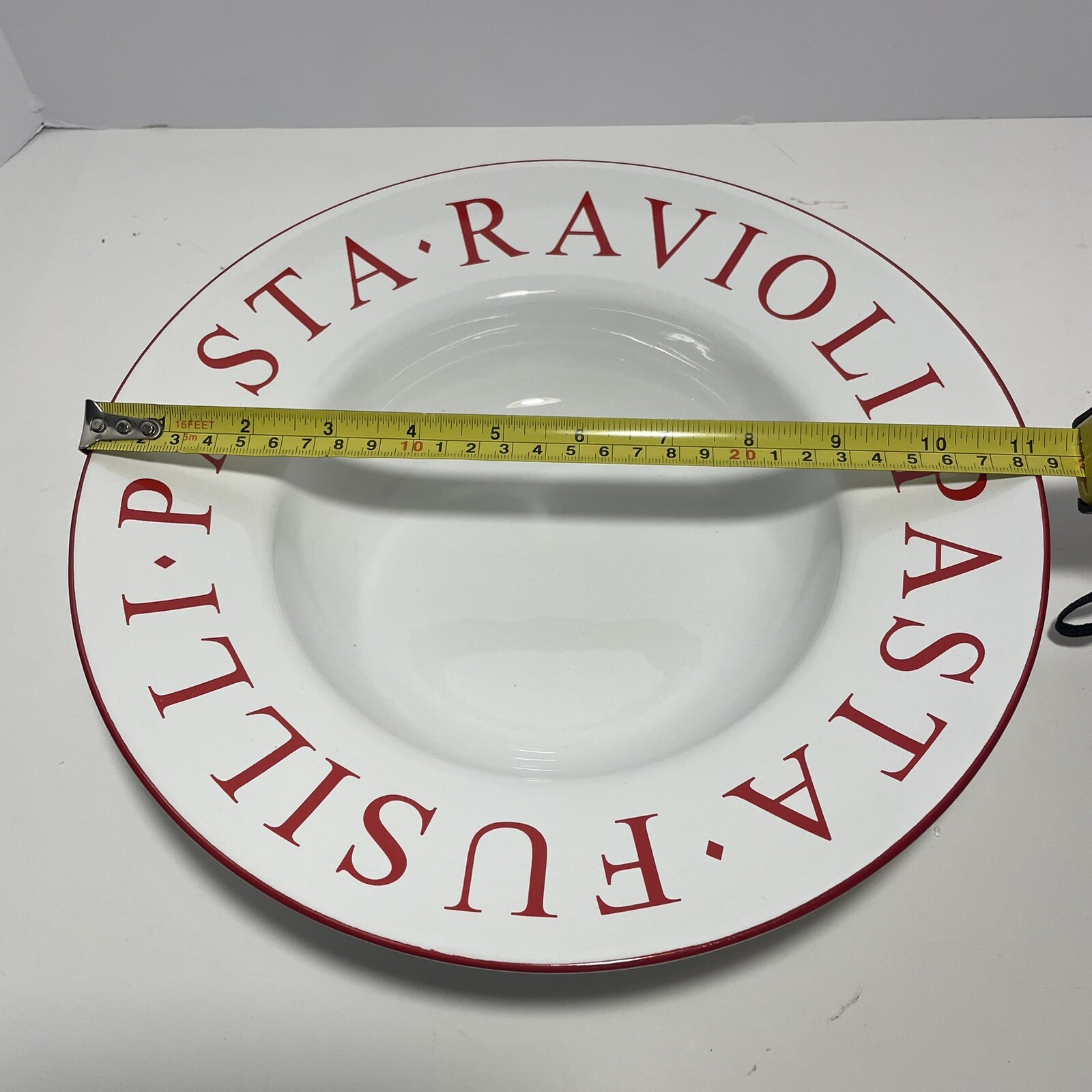 Indoor Outfitters Over & Back Pasta & Ravioli Serving Bowl Large 11" Vintage