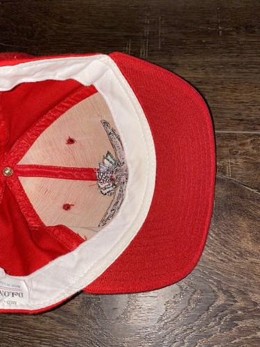 Indianapolis Motor Speedway Hat Cap Red Wings Wheel & Flags Logo Delong Made USA - Picture 5 of 7