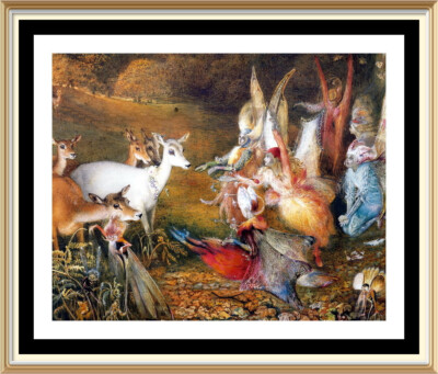 John Fitzgerald Wildlife Landschaft Fantasy Wandbild Druck Fee ZAUBERHAFTES HOLZ