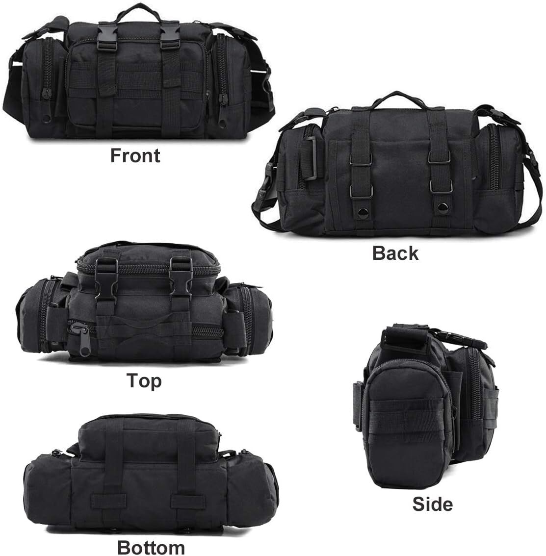 Tactical Duffle Bag, 45L Gym Bag Duffle With Molle Design And Shoe Compartment, Military Travel Bag For Men And Women, Tactical Gear Bag For Overnight, Sports, Fitness, Clothing, Travel, Black
