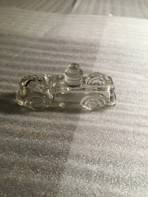Victory Glass Company Candy Container Miniature Fire Engine Clear Glass  *