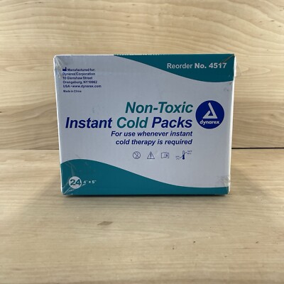 Dynarex  Instant Cold Packs, No Freezing Required, 4'' x 5'' - Case of 24