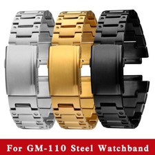 For Casio G-SHOCK GM-110 Stainless Steel Watch Strap Metal Watch Bracelet 16mm