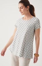 J.Jill  XL  NEW Excellent Pure Jill Scoop-Neck Elliptical Tee  NWT 1O14/1O11 