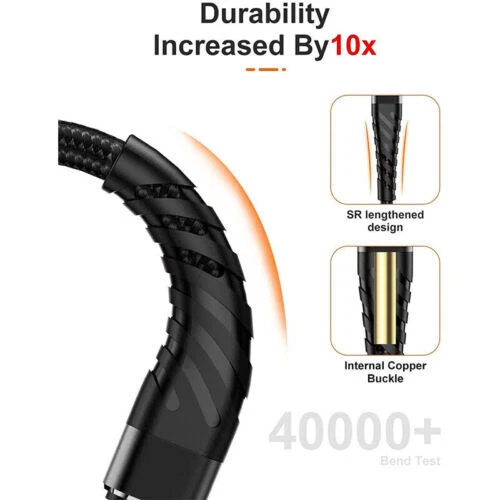 Heavy Duty Fast Charger USB Cable For iPhone 13 12 11 X XR 8 7 6 5 Charging Cord - Image 4 of 4