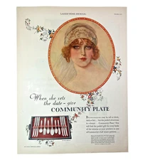 Original 1927 - Community Plate Silverware - Oneida - Full-Page Color Print Ad