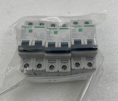 [LOT 3 PCS] Schneider Multi 9 C60SP C 2 A Circuit Breaker M9F22202