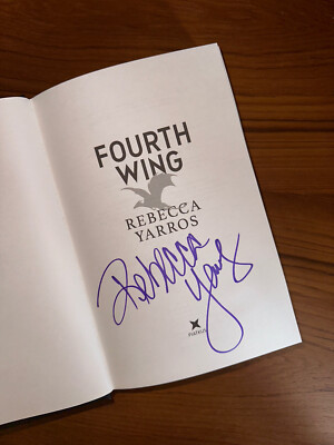 Fourth Wing By Rebecca Yarros Signed Hardback Book First Edition 