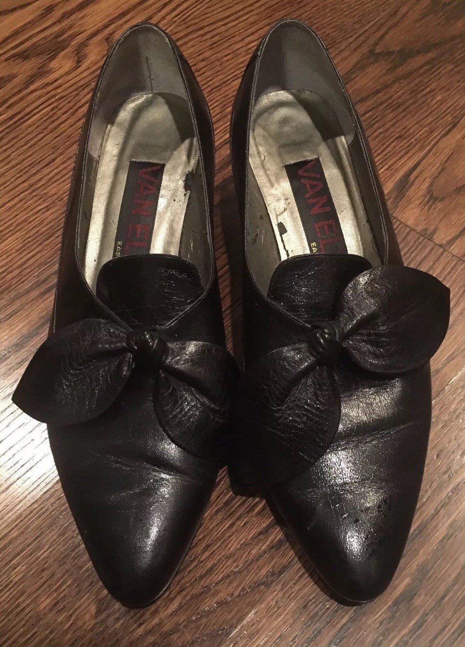 APL Scarpe VANELi East 8 5 M Chic Luxe nere in vera pelle con fiocchi