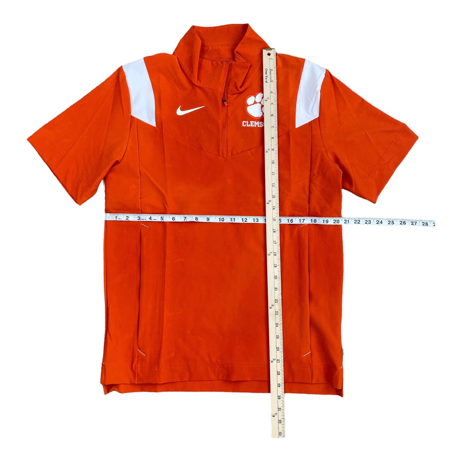 Clemson Tigers Nike On-Field Coach Jacket Mens S Short Sleeve 1/4 Zip Orange NWT thumbnail 6