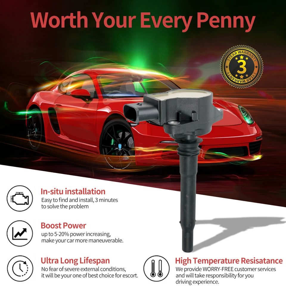 Ignition Coil for Mercedes-Benz W204 W209 C209 W212 W221 C63 CL63 CLK63 E63 AMG - Image 2 of 4