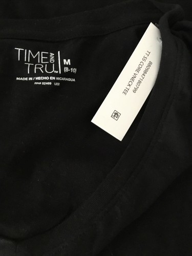 TIME AND TRU BLACK RELAXED FIT CORE V-NECK SHORT SLEEVE KNIT TEE SHIRT SZ M* - Picture 6 of 8