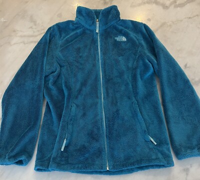 The North Face Jacket Girls XL (18) Blue Fleece Fuzzy Outdoors Hiking / EUC