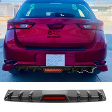 Carbon Fiber Rear Bumper Diffuser Spoiler W/ LED Light For Toyota Camry/Scion IM