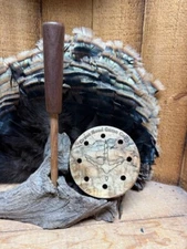 Sweet Caller Spalted Hard Maple Glass lasered Red Slate Friction Turkey Call #S1