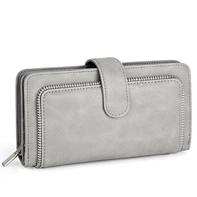 Rfid Blocking Grey Wallet Womens Womens RFID Purses Wallets