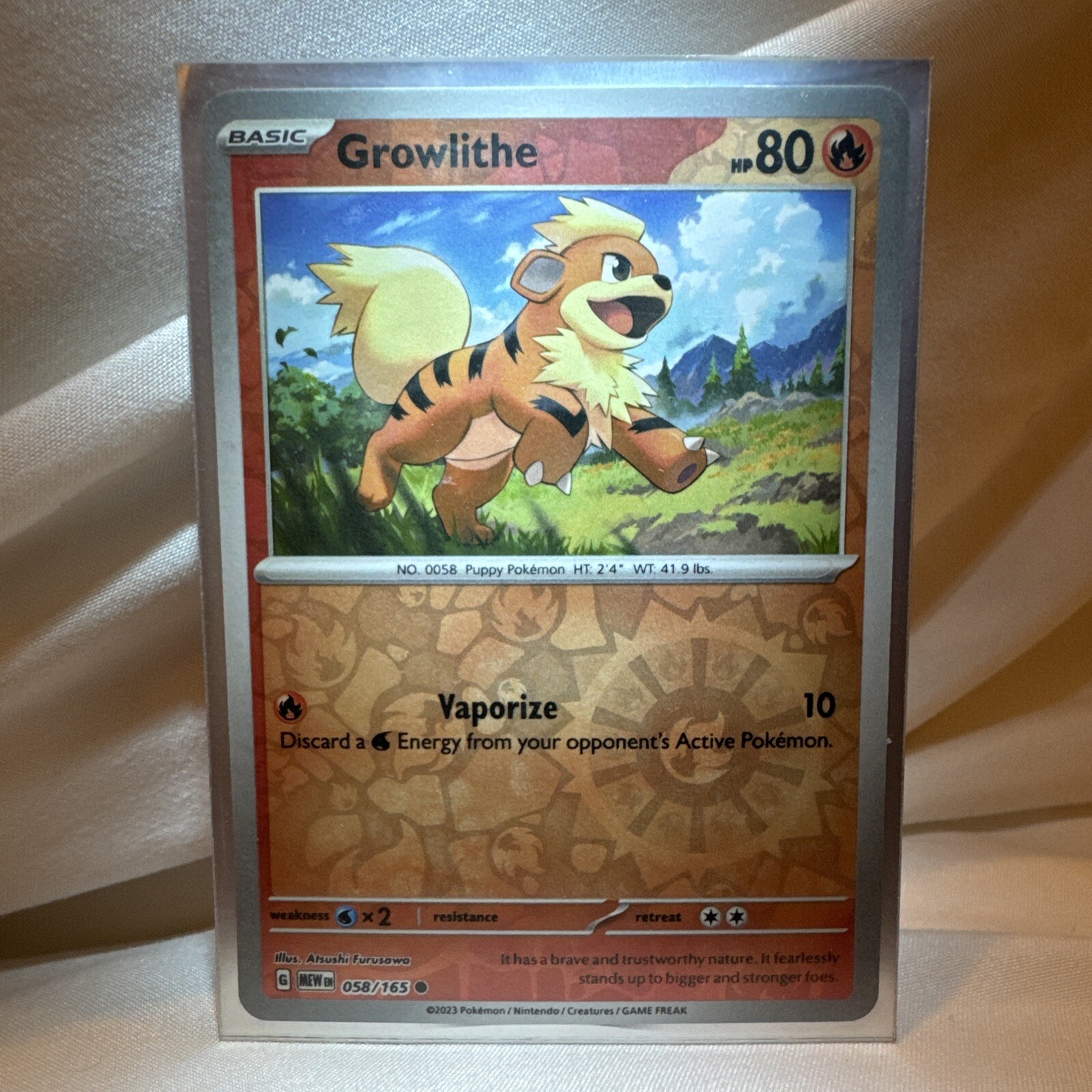 Pokemon TCG - Growlithe 58/165 - Reverse Holo - Scarlet & Violet 151 - NM/M