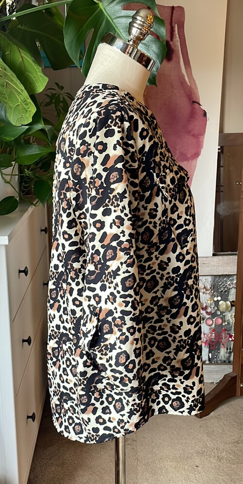Notations leopard print button down wimens plus s… - image 4